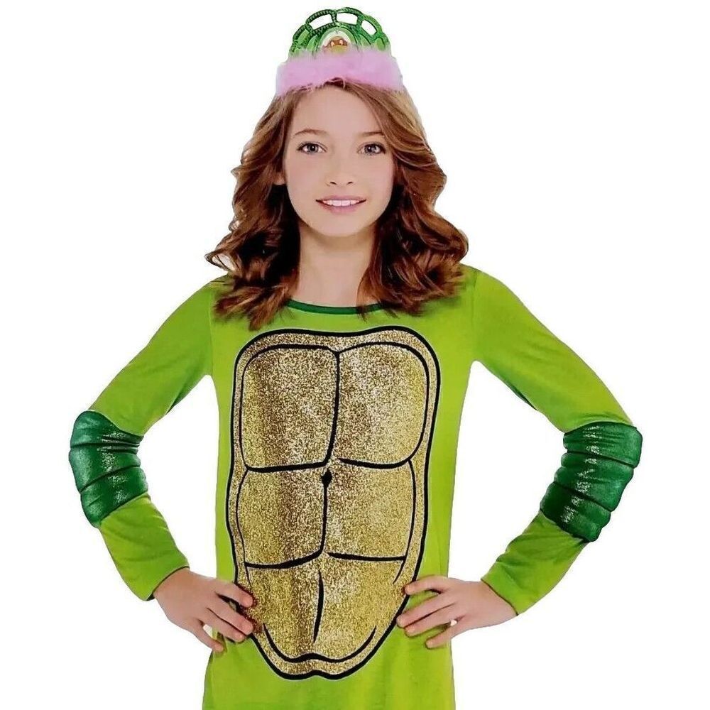 TMNT Teenage Mutant Ninja Turtles Long Sleeve Top Glitter Child M/L Up to Sz 14